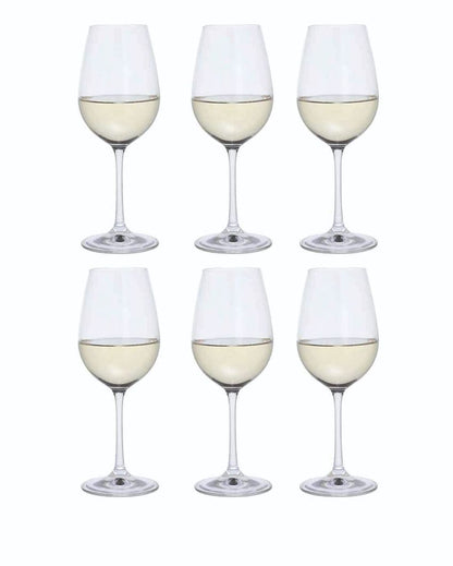 Premium Crystal Wine Glasses | 4 x 9 inches | Set of 6 | 350ml