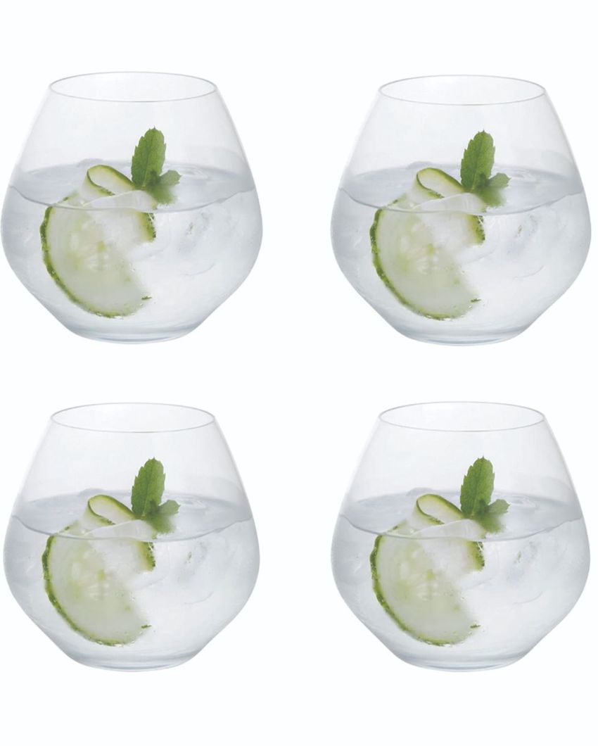 Origin Stemless Whiskey Glasses | 4 x 4 inches | Set of 4 | 440ml