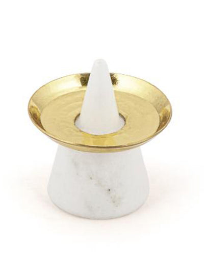 White Pyramid Marble Incense Stick Holder Small (1 inches)