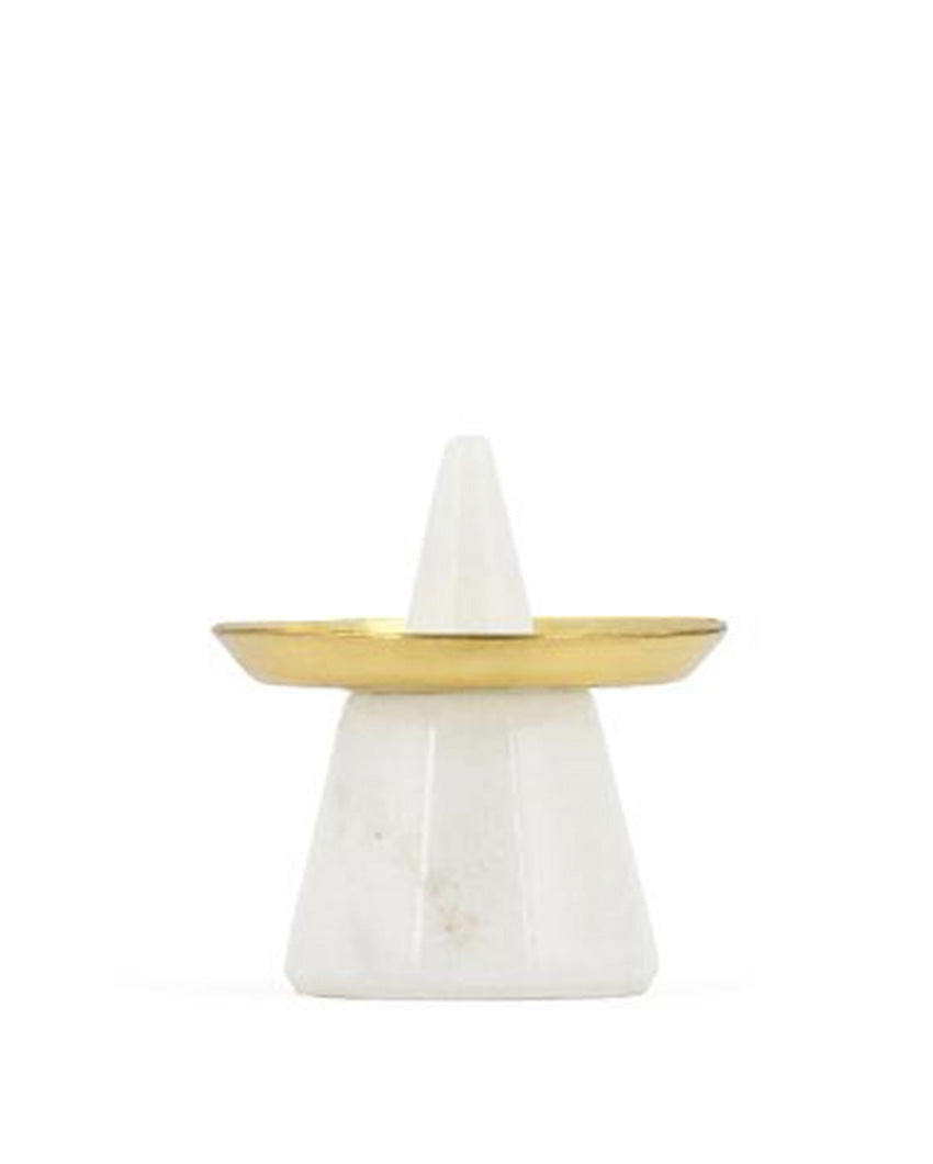 White Pyramid Marble Incense Stick Holder Small (1 inches)