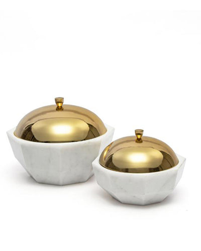 Facet Bowls | Set Of 2 | Marble