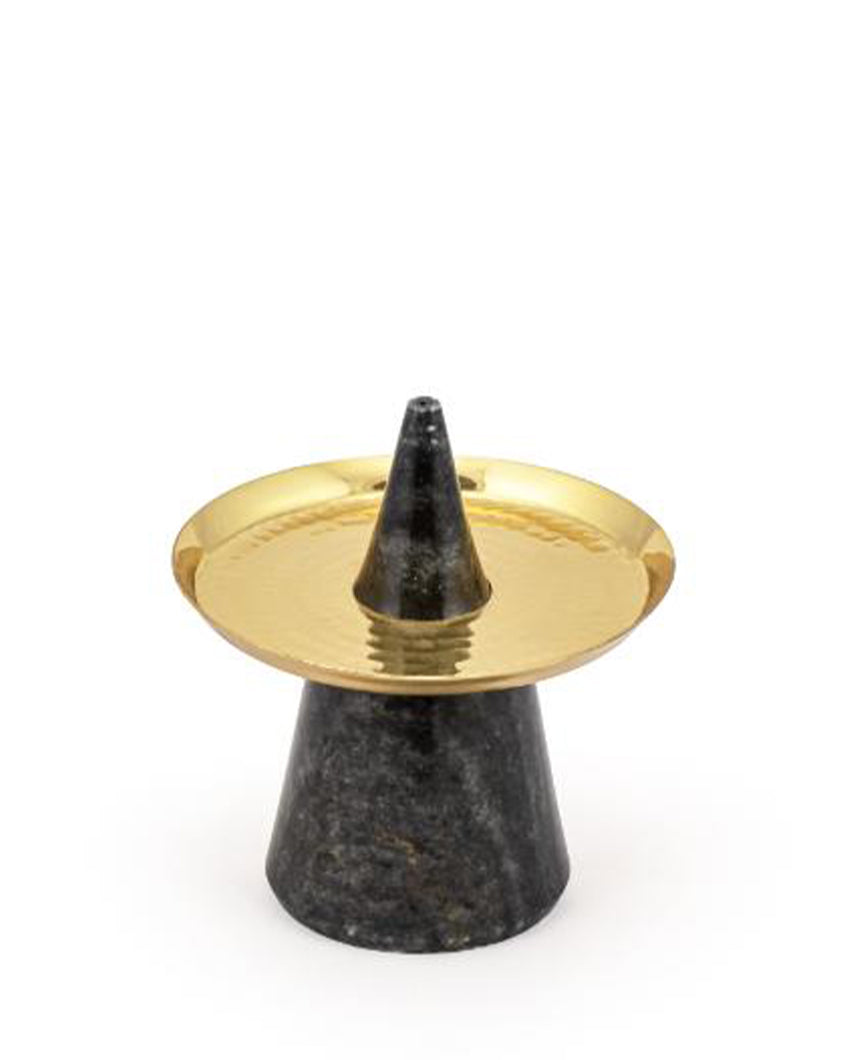 Black Pyramid Marble Incense Stick Holder Large (3 inches)