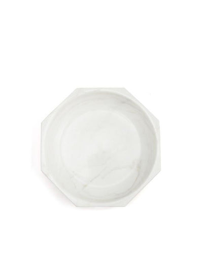 White Marble Facet Platter