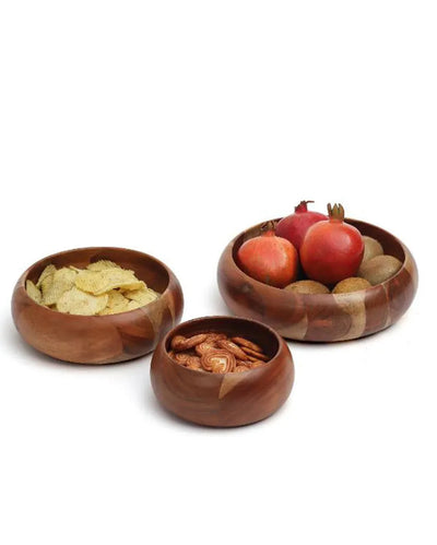 Cory Wooden Rich Bowls | Set of 3