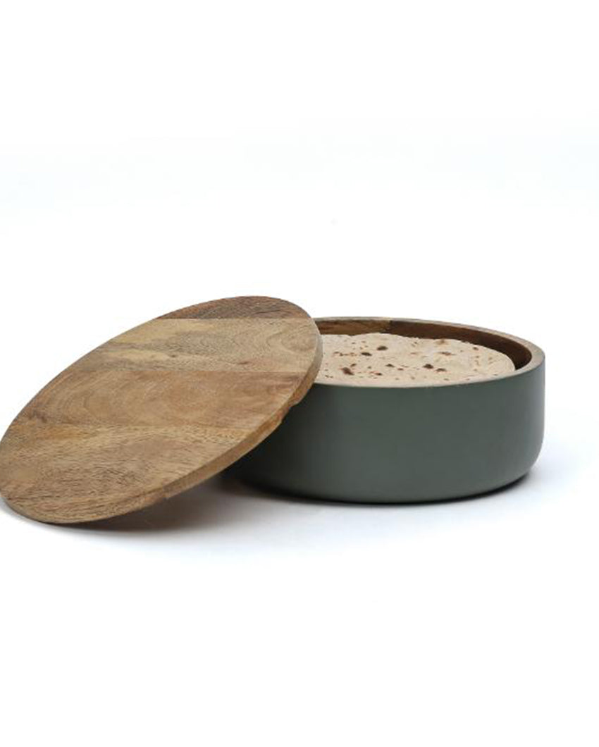 Luca Wooden Roti Box Green