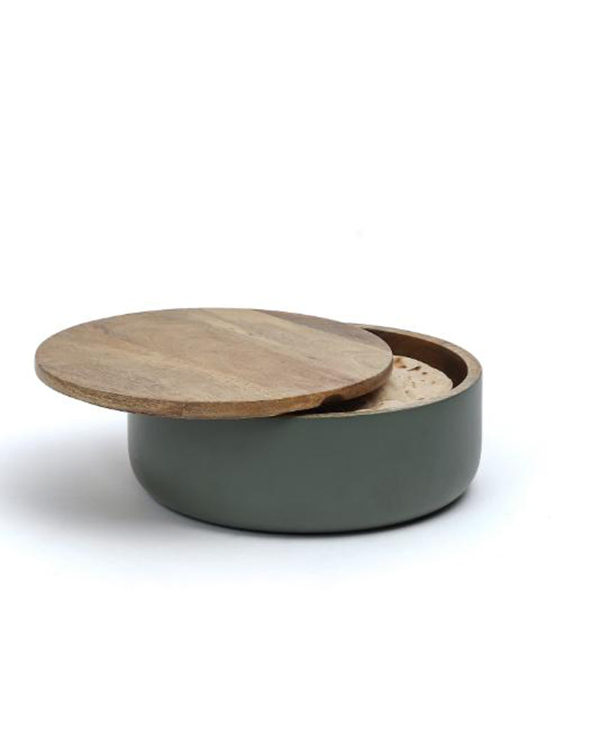 Luca Wooden Roti Box Green