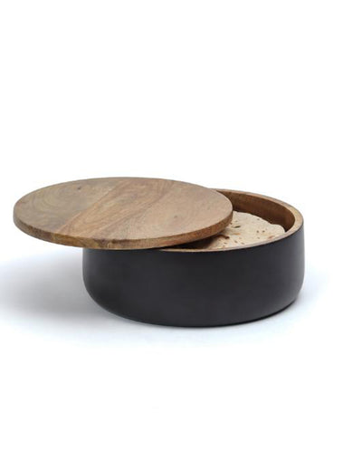 Luca Wooden Roti Box Black