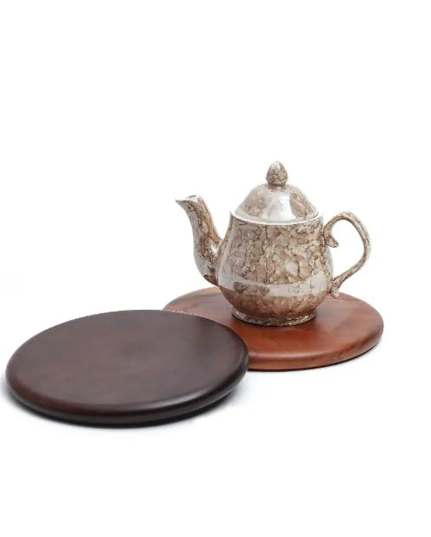 Oval Rosemary Walnut Trivet Dark Brown