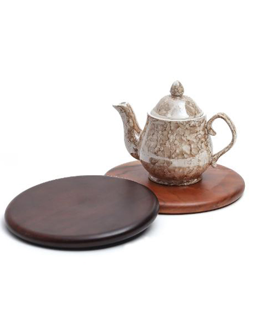 Oval Rosemary Walnut Trivet Lite Brown