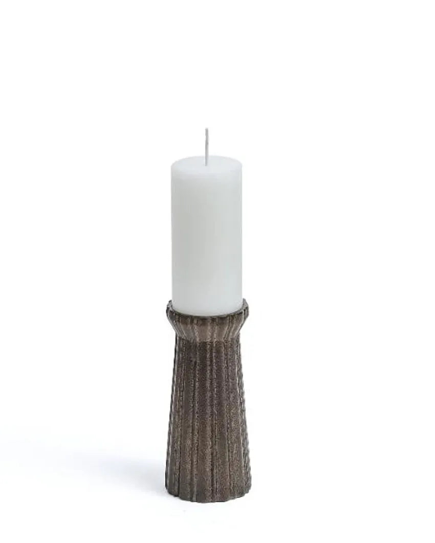 Gold Qutub Aluminum Candle Stand Large (5.2 inches)