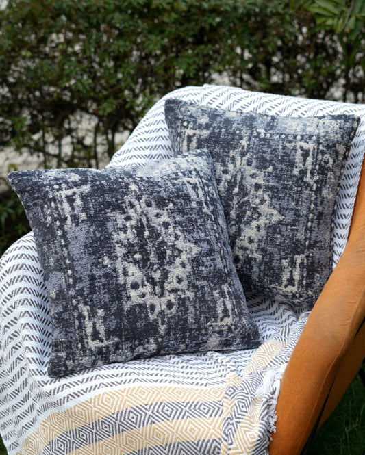 Customary Boho Design Cushion Covers | Set of 2 | 18 x 18 Inches