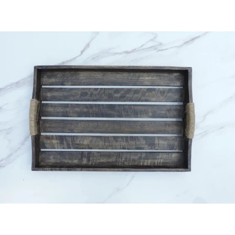 Grey Patti Wooden Serving Tray | Set of 3