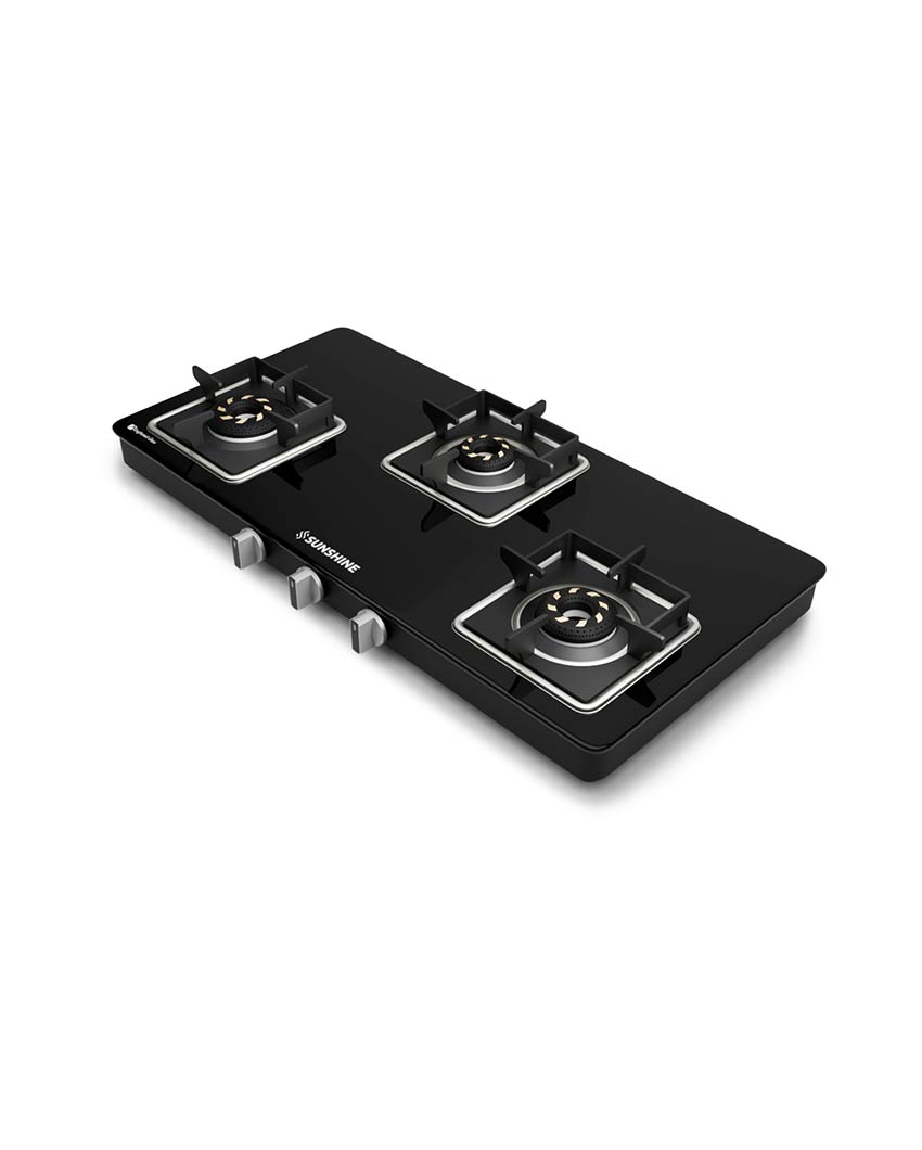 Slimmest Aircross Gas Stove Manual Ignition 3 Burner | ISI Certified