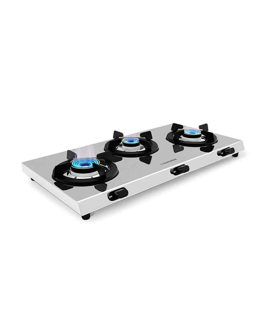 Sunshine Falcon Ultra Slim Stainless Steel Cooktop 3 Burner| ISI Certified