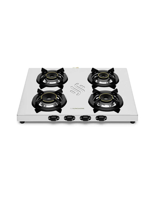 Sunshine Falcon Ultra Slim Stainless Steel Cooktop 4 Burner | ISI Certified
