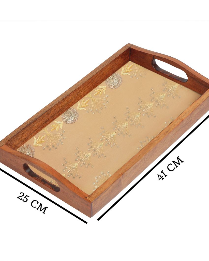 Sophistication Handcrafted Wooden Serving Tray | 16 x 10 inches