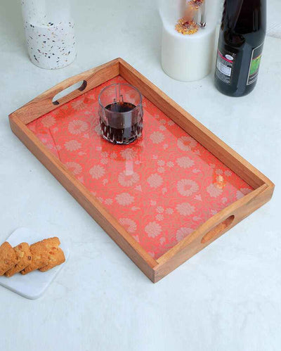 Refined and Rustic Handcrafted Wooden Tray | 16 x 10 inches