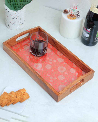 Rustic Sophistication Handcrafted Wooden Serving Tray | 14 x 8 inches