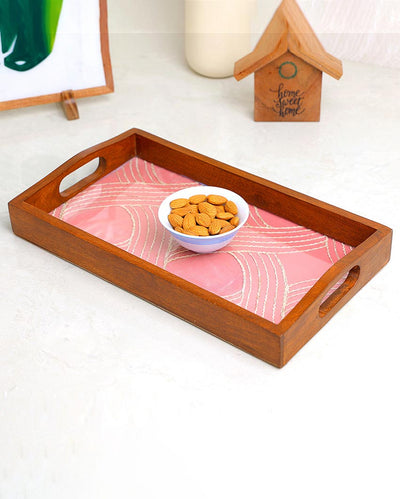 Wholesome Elegance Handcrafted Wooden Serving Tray | 14 x 8 inches