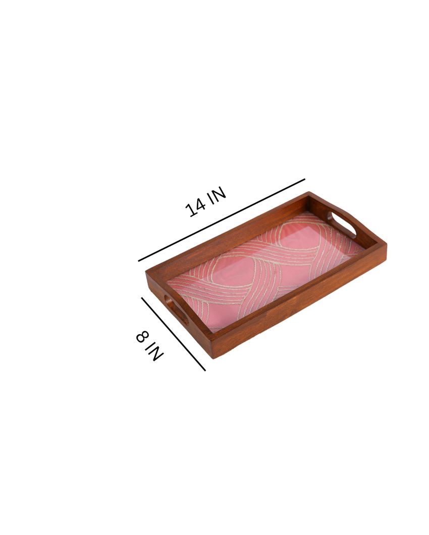 Wholesome Elegance Handcrafted Wooden Serving Tray | 14 x 8 inches