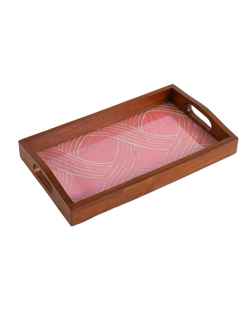 Wholesome Elegance Handcrafted Wooden Serving Tray | 14 x 8 inches