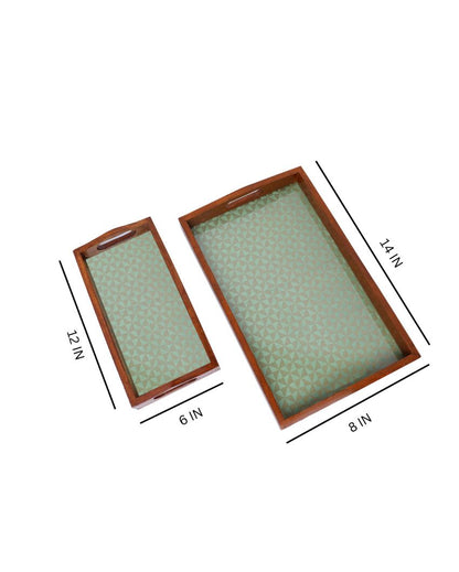 Exquisite Craft Handcrafted Wooden Serving Trays | Set of 2