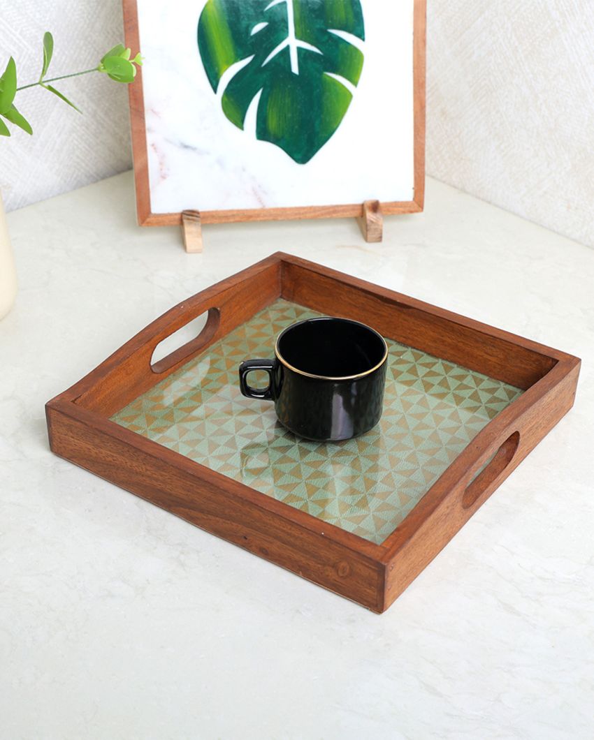 The Artisan’s Touch Handcrafted Wooden Serving Tray | 10 x 10 inches