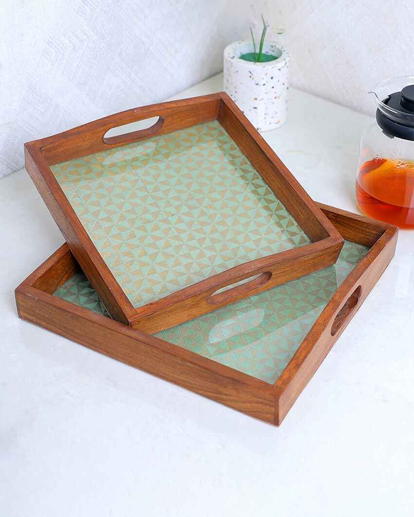 Chic & Sustainable Handcrafted Wooden Trays | Set of 2