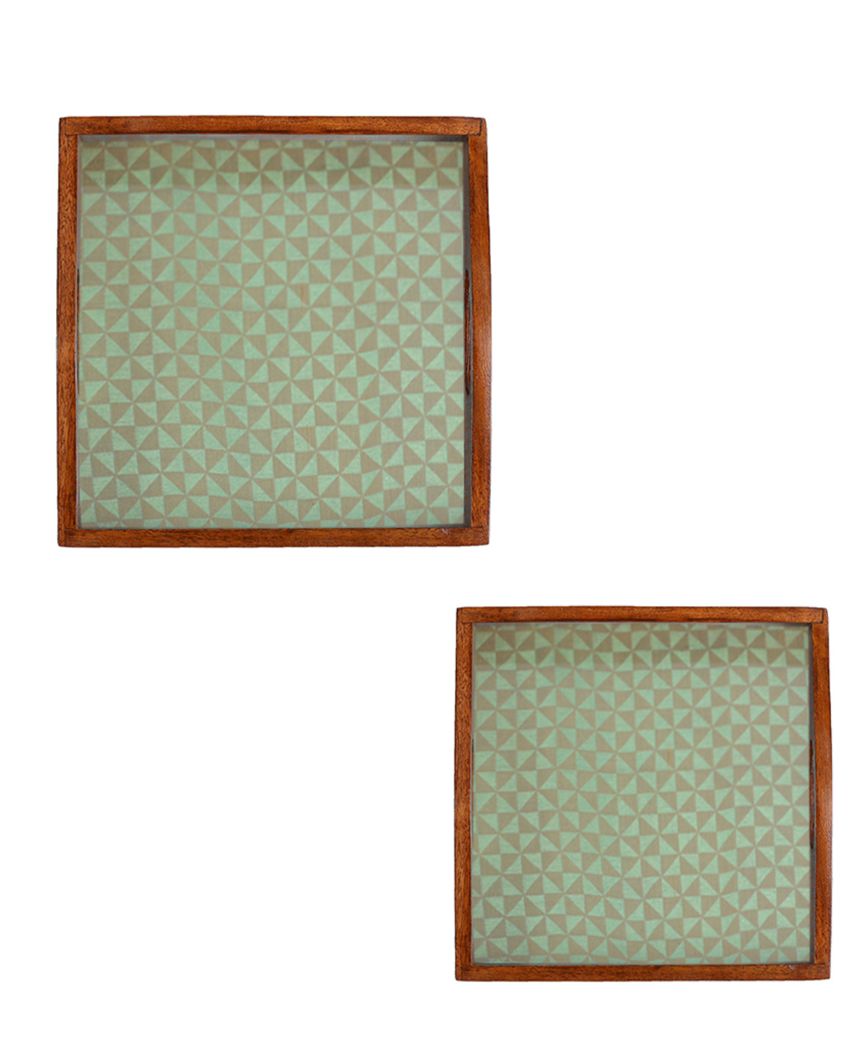 Chic & Sustainable Handcrafted Wooden Trays | Set of 2