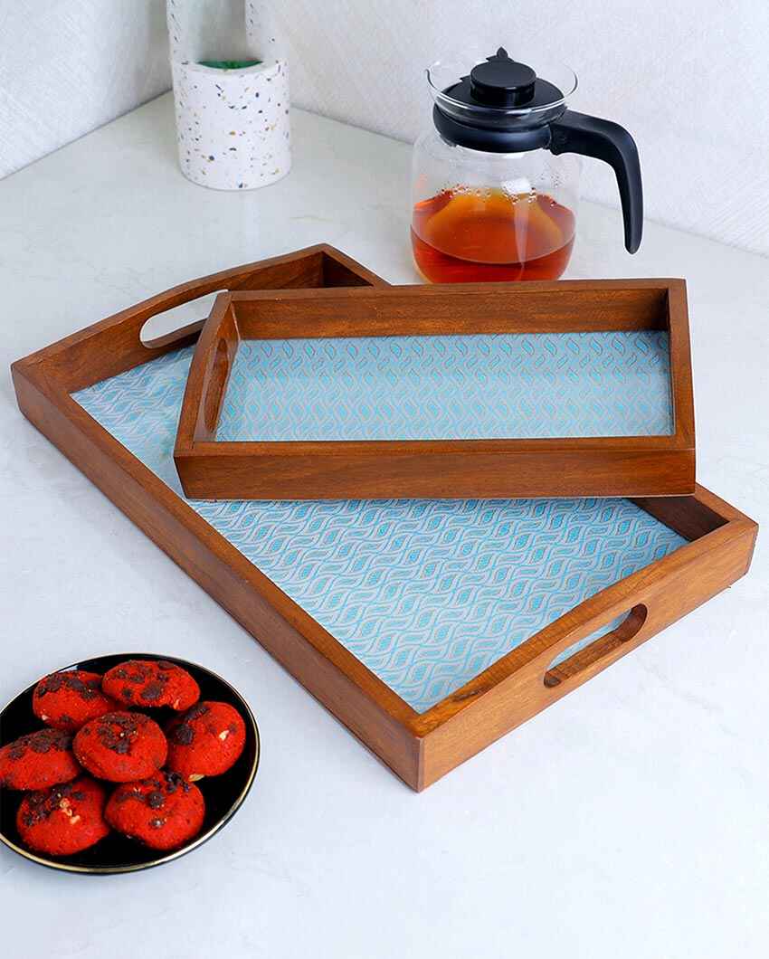 Handcrafted Beauty Wooden Serving Trays | Set of 2