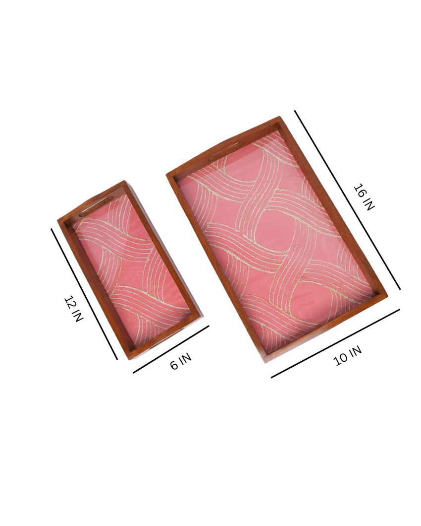 Rustic Refinement Artisan Wooden Trays | Set of 2