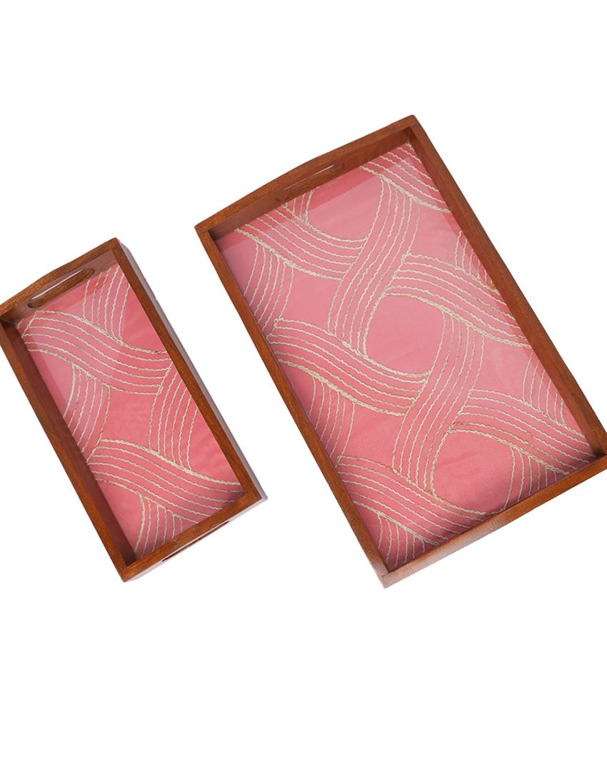 Rustic Refinement Artisan Wooden Trays | Set of 2