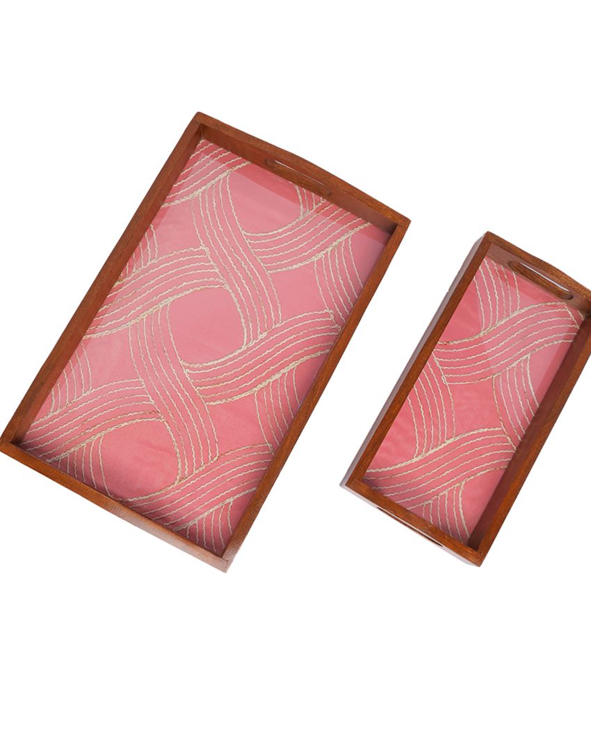 Unique Handcrafted Wooden Serving Trays | Set of 2