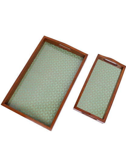 Handcrafted Heritage Elegant Wooden Trays | Set of 2