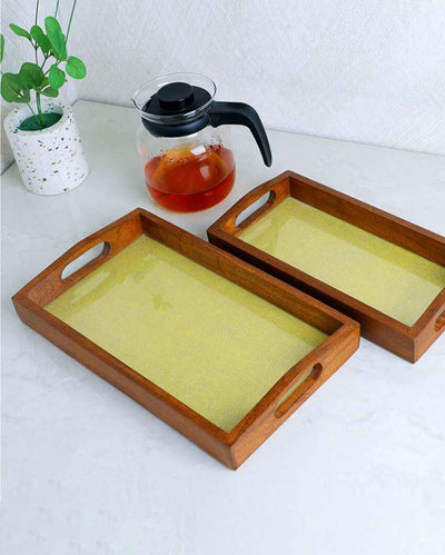 Rustic Reflections Artisan Wooden Trays | Set of 2