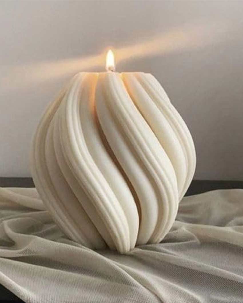 Unique Design Twist Swirl Soy Wax Candle | Set of 2 | 7.6 x 2.5 cm / 3 x 1 inches