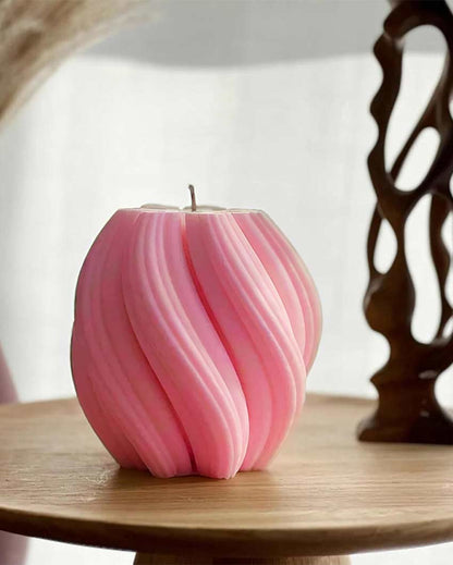 Unique Design Twist Swirl Soy Wax Candle | Set of 2 | 7.6 x 2.5 cm / 3 x 1 inches