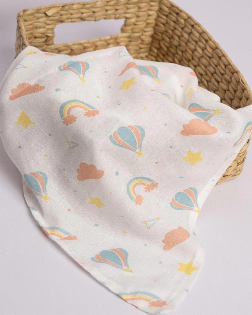 Soft & Vibrant Muslin Rainbow Baby Swaddle | 39 x 39 inches