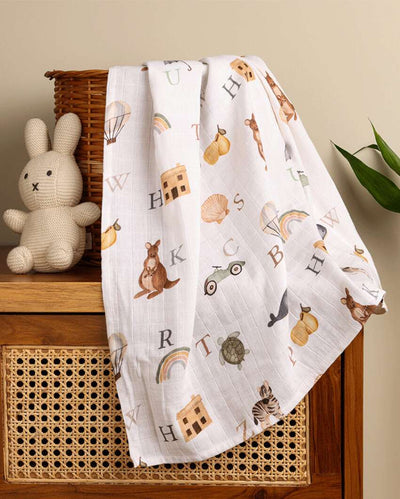 Alphabet Printed Swaddle | 47 x 47 inches