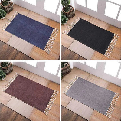 Plain Cotton Dhurrie | Floormat | Set of 4 | 30x18  Inches