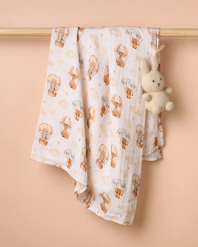 Hot Air Balloon Printed Swaddle | 47 x 47 inches