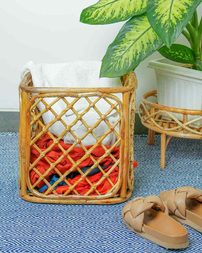 Woven Rattan Laundry Basket | 13 x 14 inches