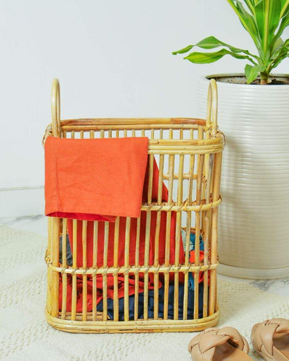 Rattan Rectangular Laundry Basket | 14 x 16 x 18 inches