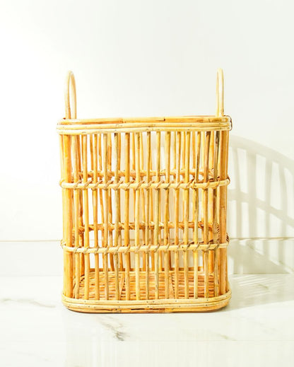 Rattan Rectangular Laundry Basket | 14 x 16 x 18 inches