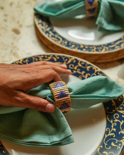 Rattan Indigo Napkin Ring | 2 inches