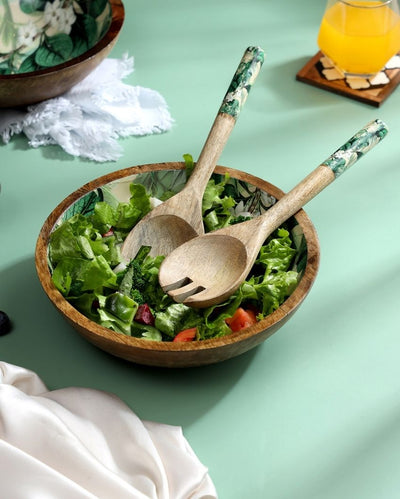 Quality Craft Wooden Salad Bowl with Servers | Set of 3