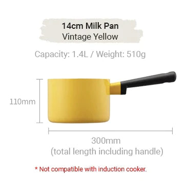 LocknLock Decore Ceramic Milk Yellow Pan | Safe For All Cooktop | 1.4 Ltr