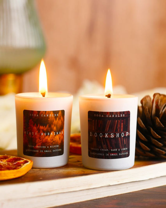 Bookshop & Misty Morning Scented Candles Gift | Set of 2