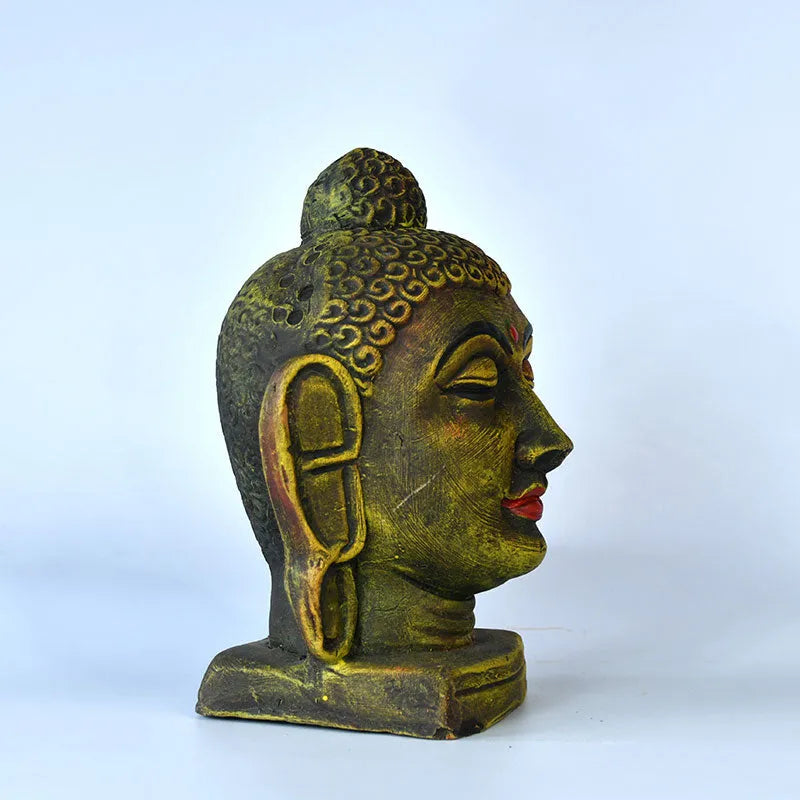 Terracotta Meditating Buddha Head Tabletop | 9 Inches