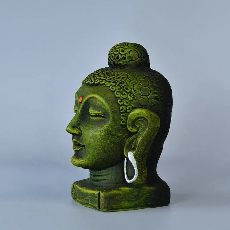 Terracotta Meditating Buddha Head Tabletop | 9 Inches